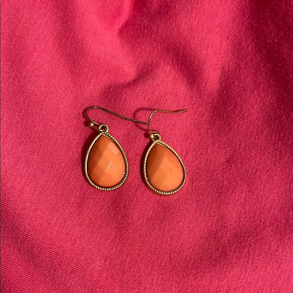 Elegant Orange Teardrop Earrings